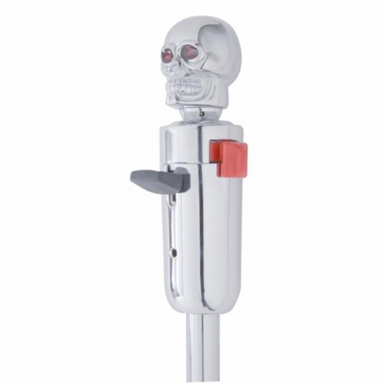 Skull Head Gearshift Knob With 13/15/18 Speed Adapter - Chrome - Thumbnail 2