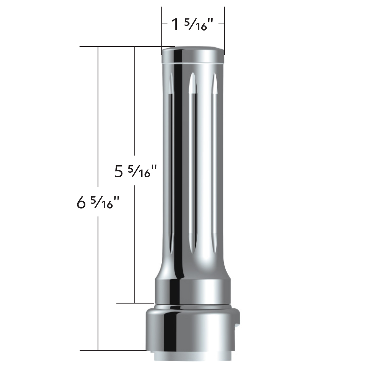 Thread-On Dallas Style Gearshift Knob With 13/15/18 Speed Adapter - Chrome/Vertical - Thumbnail 5