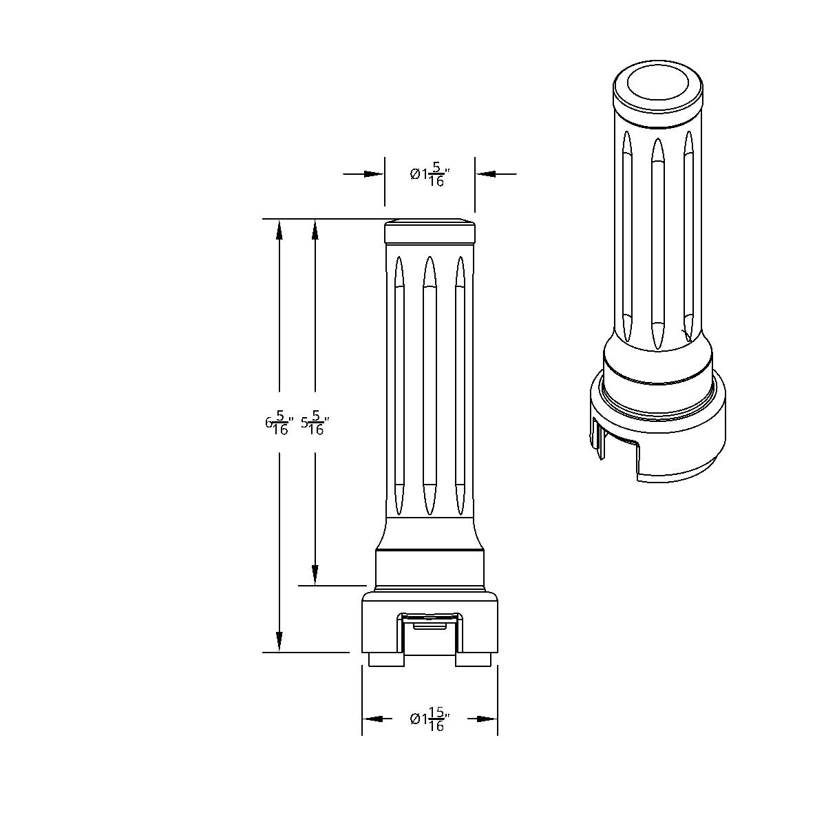 Thread-On Dallas Style Gearshift Knob With 13/15/18 Speed Adapter - Chrome/Vertical - Thumbnail 6