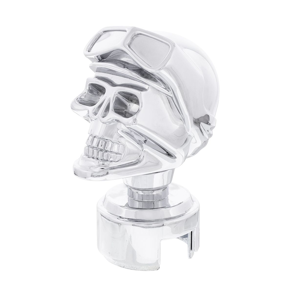 Skull Biker Gearshift Knob With 13/15/18 Speed Adapter - Chrome