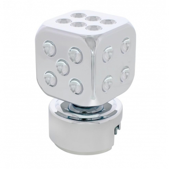 Dice Gearshift Knob With 13/15/18 Speed Adapter - Chrome - Thumbnail 2