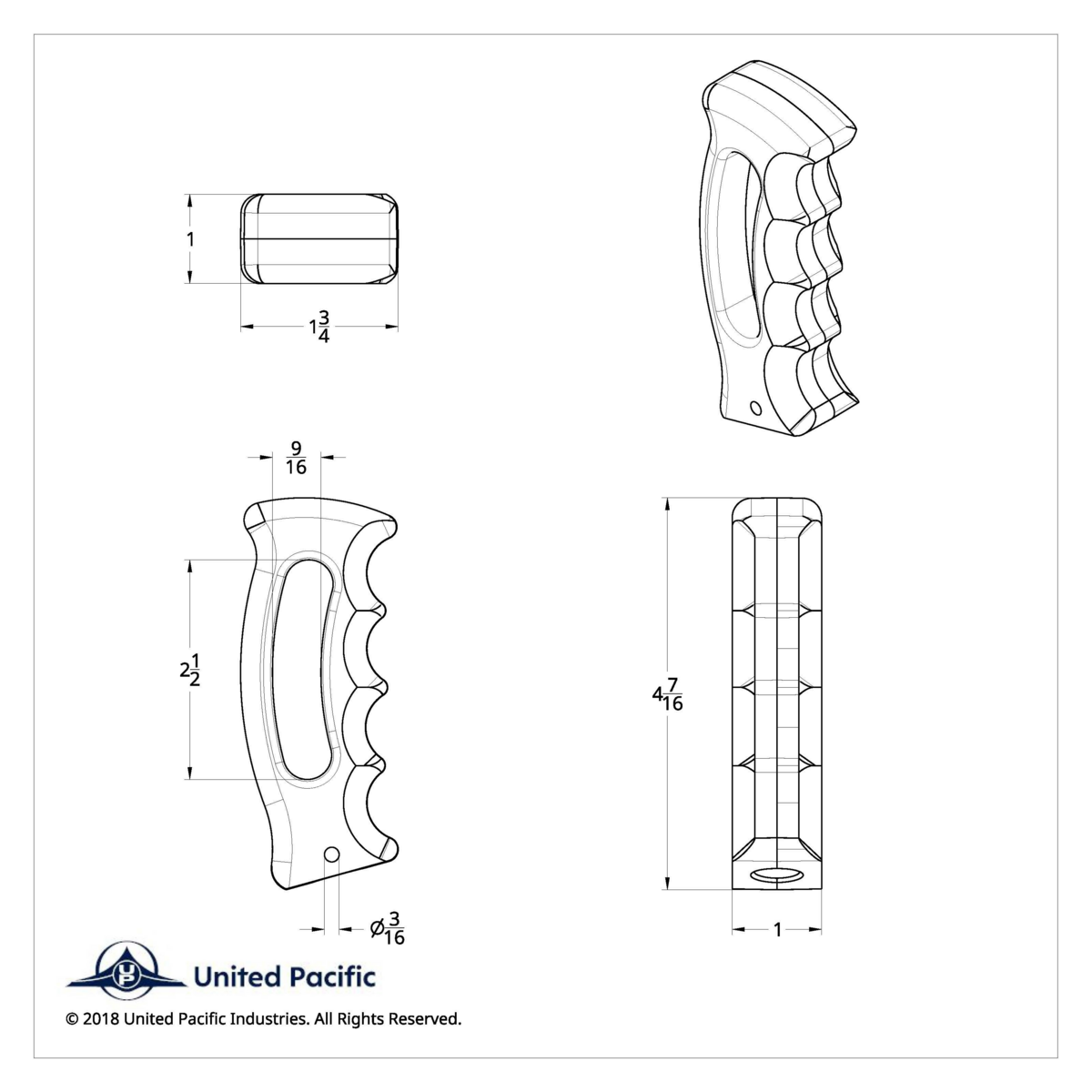 Slot Style Pistol Grip Gearshift Knob - Chrome - Thumbnail 5