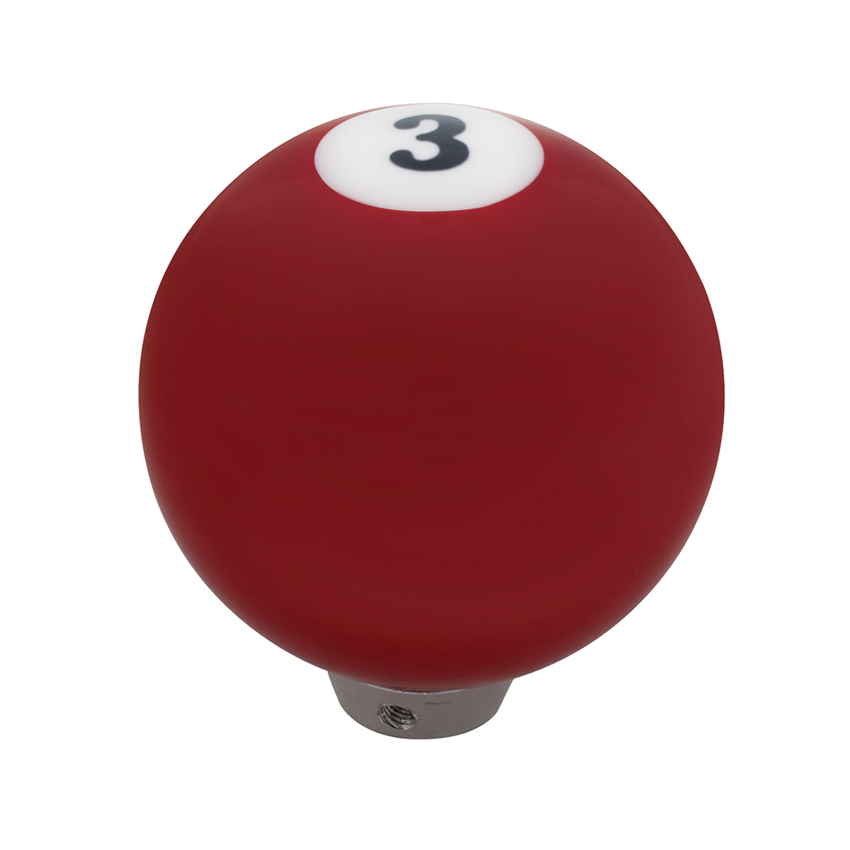 Number 3 Pool Ball Gearshift Knob - Gloss Red - Thumbnail 4
