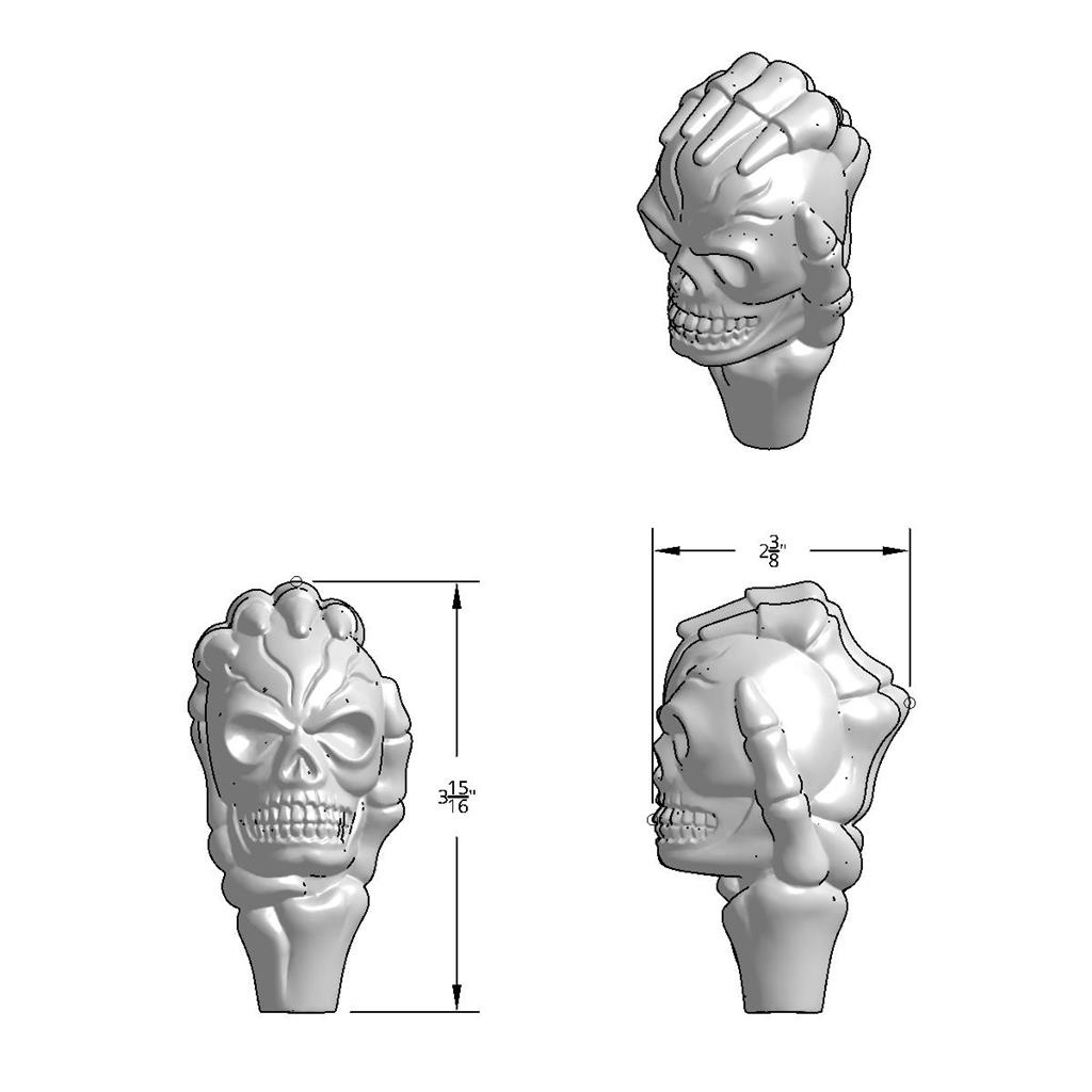 Skull Gearshift Knob - Chrome - Thumbnail 6
