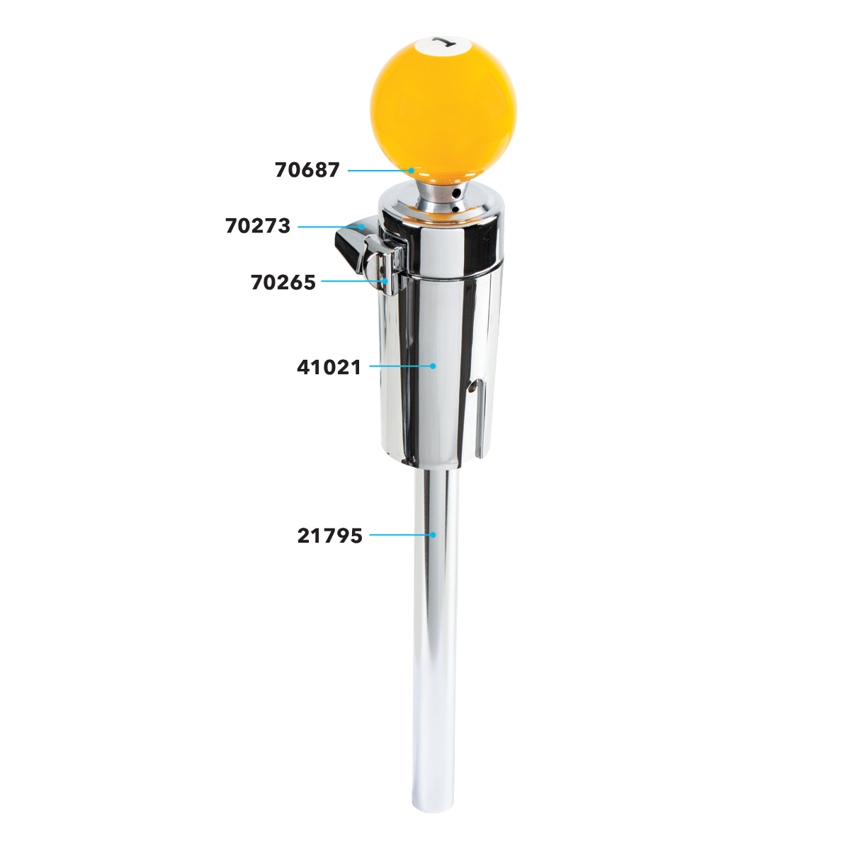 Number 1 Pool Ball Gearshift Knob For 13/15/18 Speed Eaton Style Shifters - Thumbnail 3