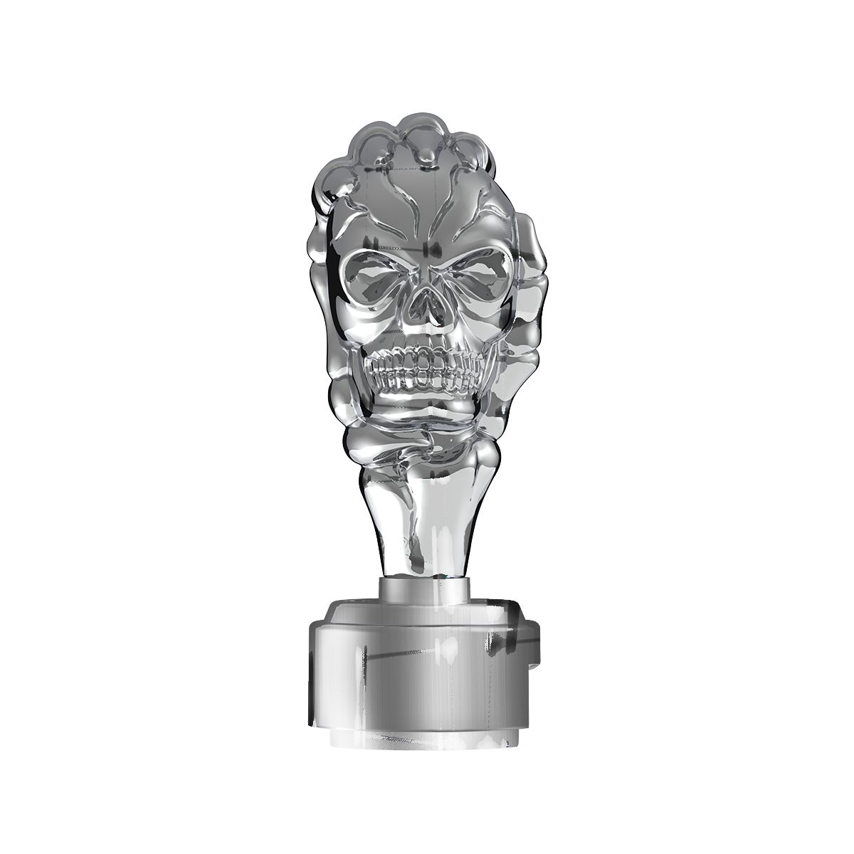 Thread-On Skull Gearshift Knob With 13/15/18 Speed Adapter - Chrome