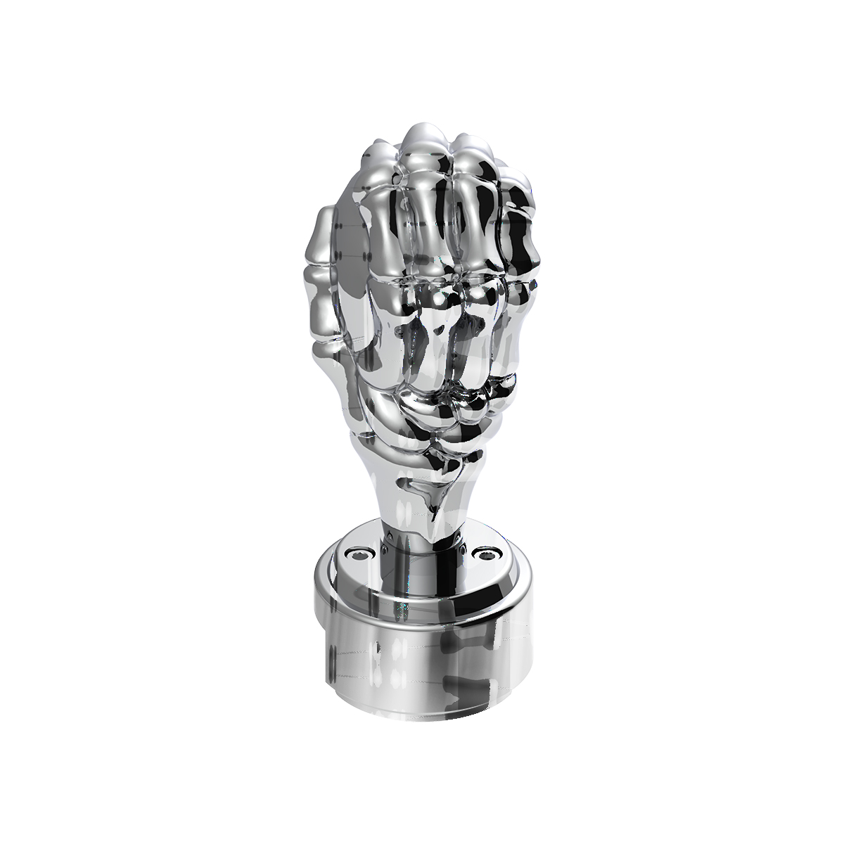 Thread-On Skull Gearshift Knob With 13/15/18 Speed Adapter - Chrome - Thumbnail 2