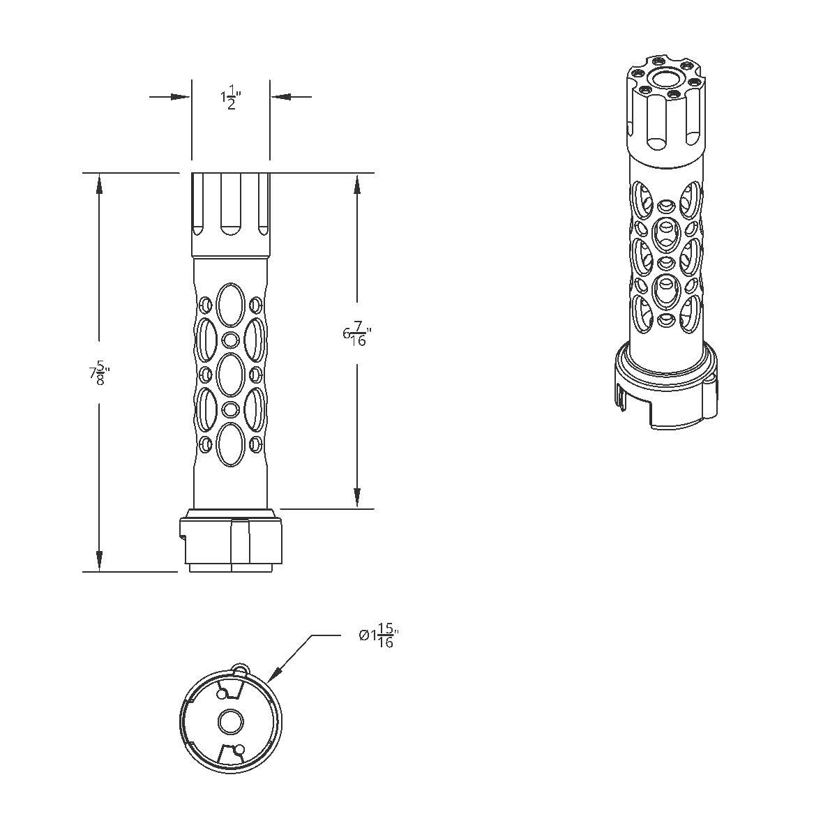 Austin Style Gun Cylinder Gearshift Knob With LED 13/15/18 Speed Adapter - Chrome/Amber LED - Thumbnail 9