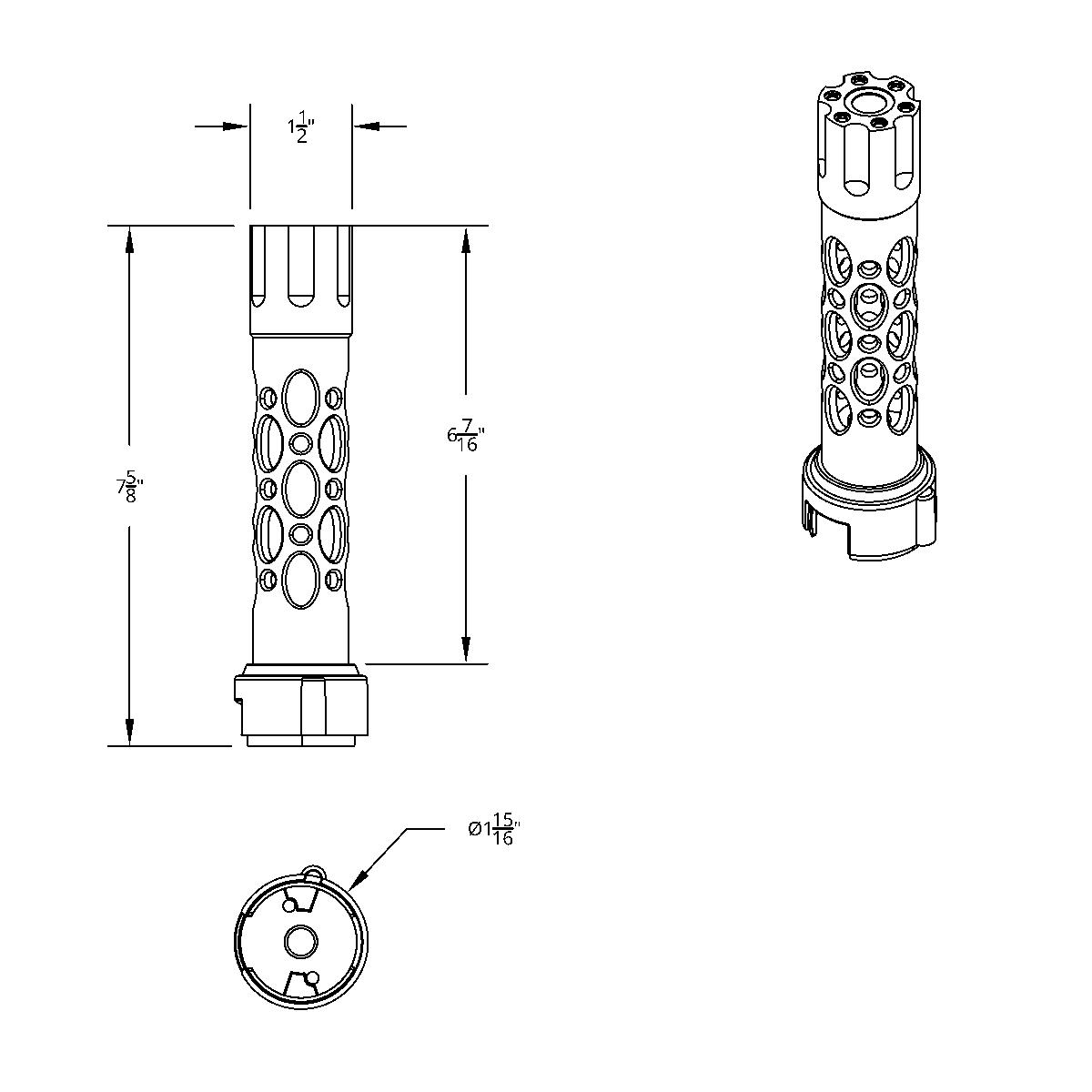 Austin Style Gun Cylinder Gearshift Knob With LED 13/15/18 Speed Adapter - Chrome/White LED - Thumbnail 10