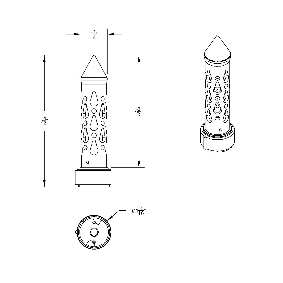 Brooklyn Style Spike Gearshift Knob With LED 9/10 Speed Adapter - Chrome/White LED - Thumbnail 10