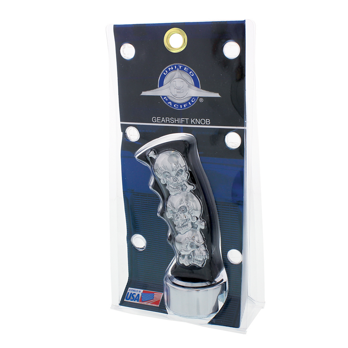 Skulls Pistol Grip Gearshift Knob With 13/15/18 Speed Adapter - Black/Chrome - Thumbnail 7