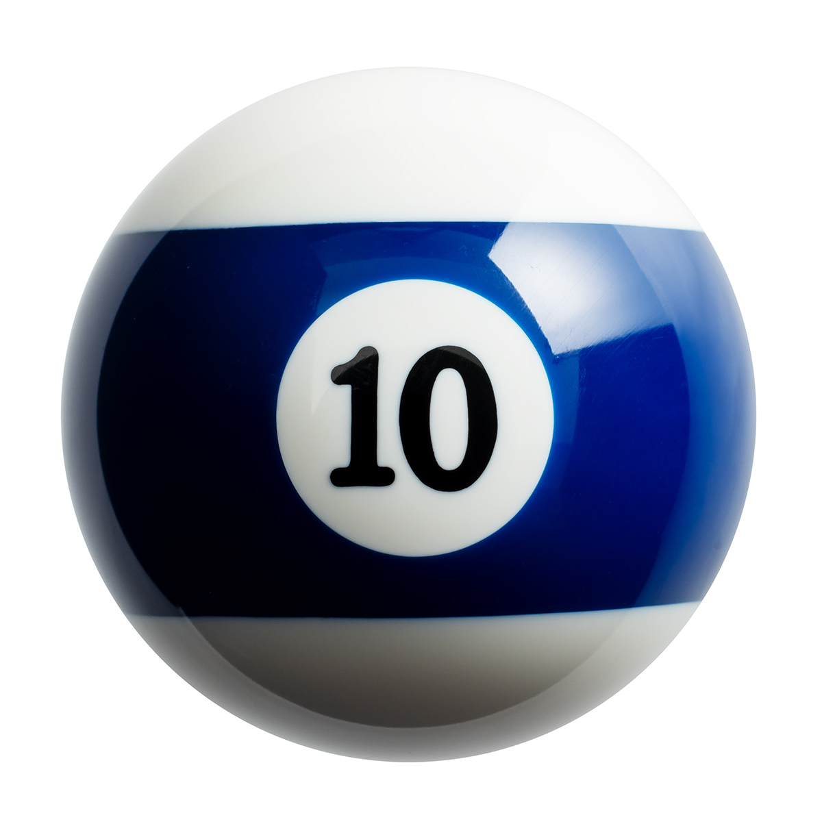 Number 10 Pool Ball Gearshift Knob - Gloss Blue Striped - Thumbnail 5