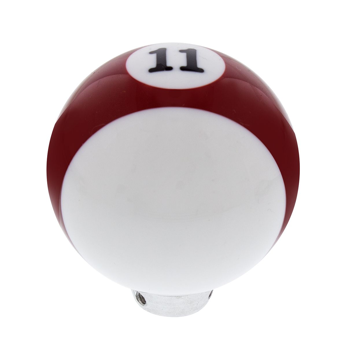 Number 11 Pool Ball Gearshift Knob - Gloss Red Striped