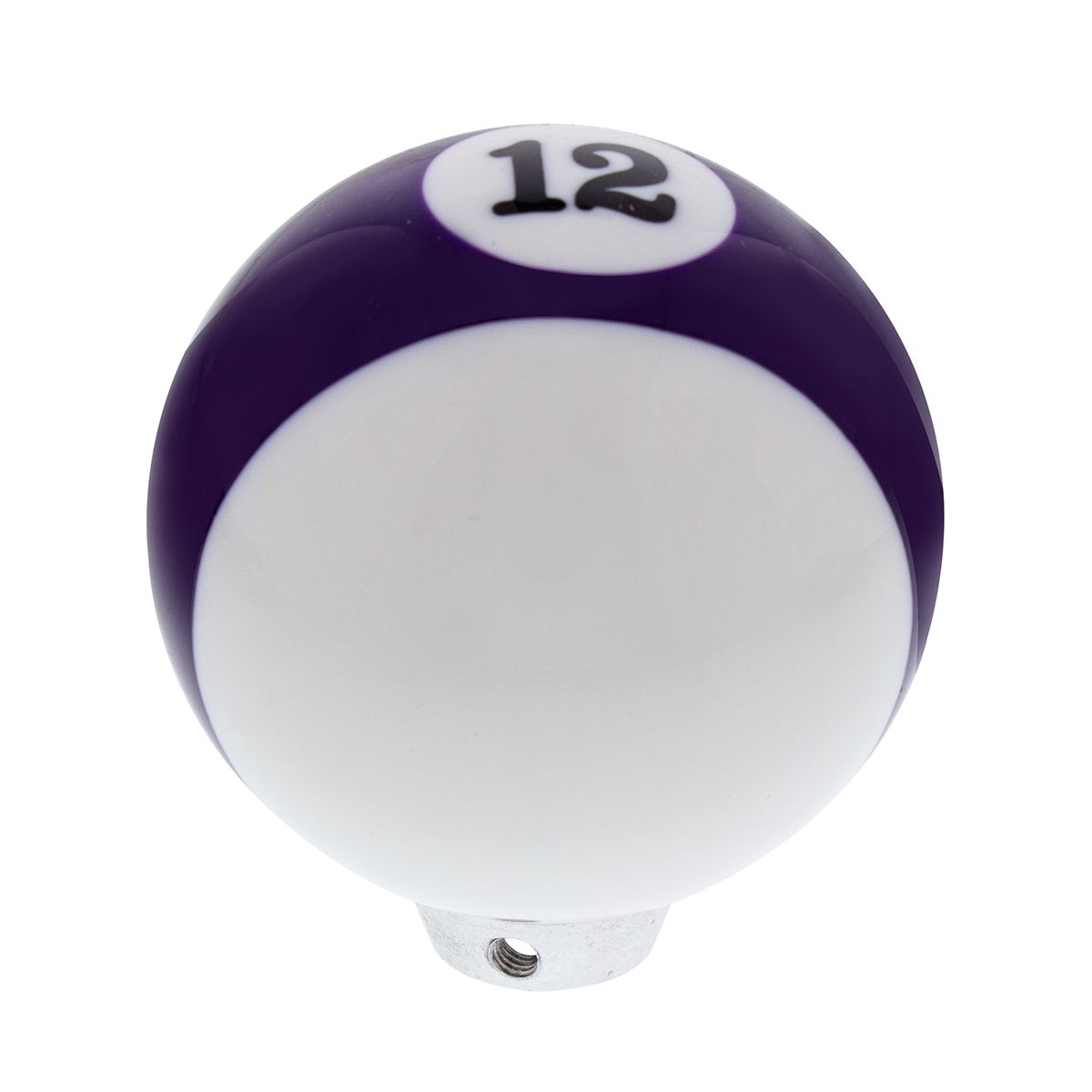 Number 12 Pool Ball Gearshift Knob - Gloss Purple Striped