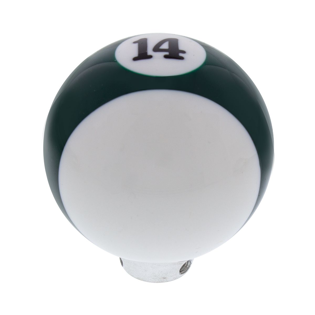 Number 14 Pool Ball Gearshift Knob - Gloss Green Striped