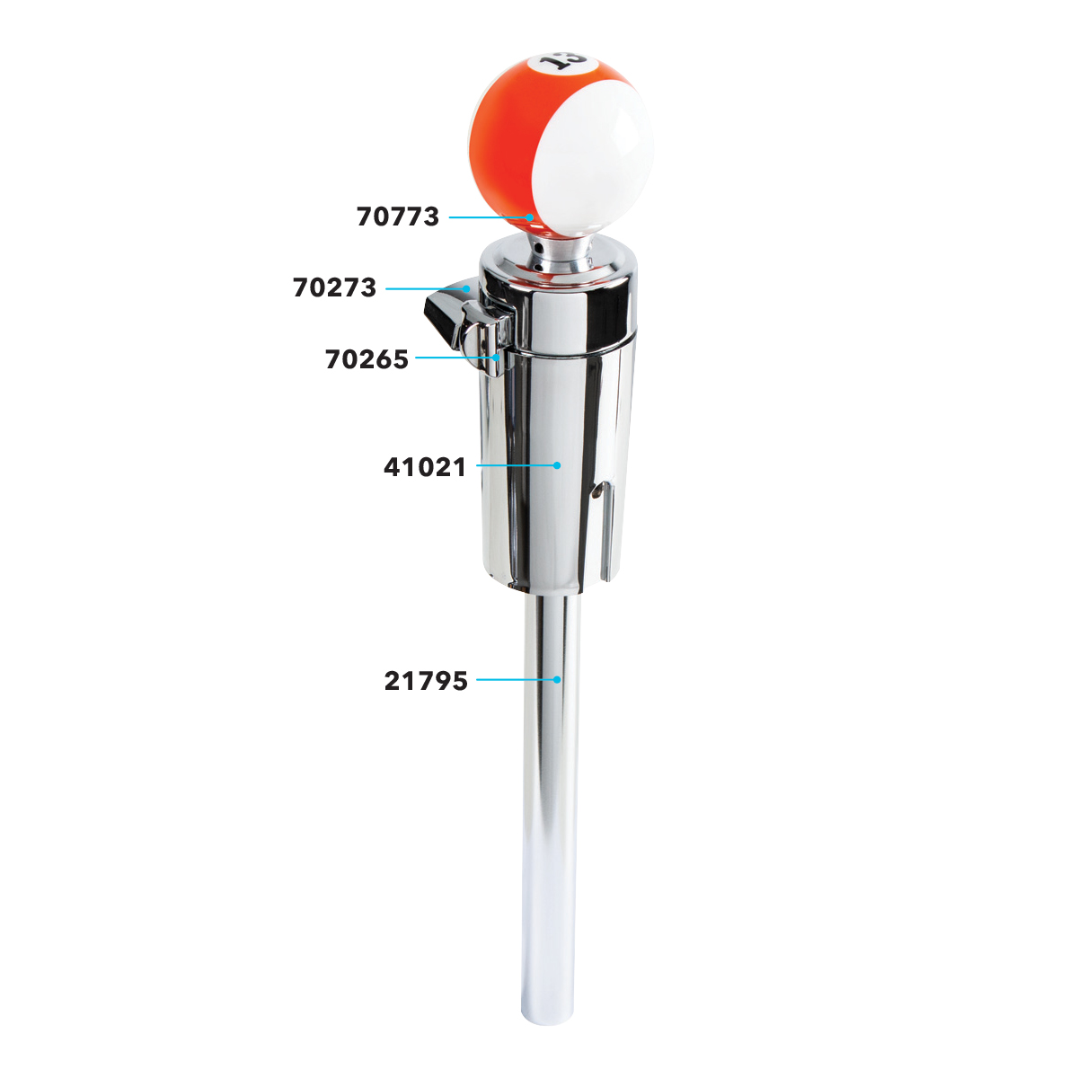 Number 13 Pool Ball Gearshift Knob For 13/15/18 Speed Eaton Style Shifters - Thumbnail 3