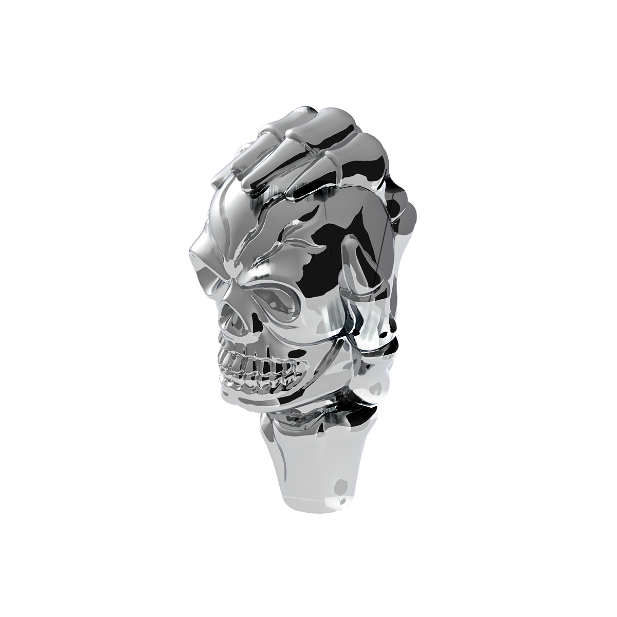 1/2"-13 Thread-On Skull Shift Knob - Chrome (Bulk) - Thumbnail 3