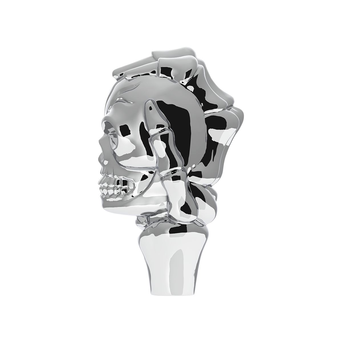 1/2"-13 Thread-On Skull Shift Knob - Chrome (Bulk) - Thumbnail 4