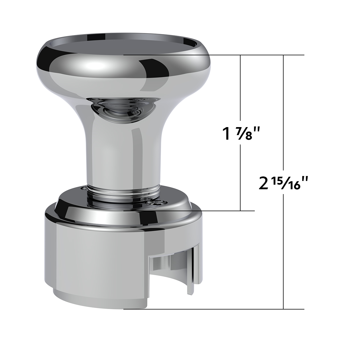 Thread-On Gearshift Knob & Adapter For Eaton Fuller Style 13/15/18 Shifter - Chrome - Thumbnail 5