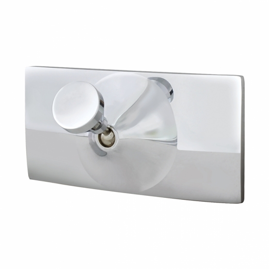 Rectangular Chrome Plated Aluminum Interior Rear View Mirror With Glue-On Mount - Thumbnail 2