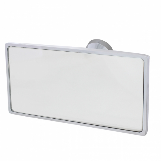 Rectangular Chrome Plated Aluminum Interior Rear View Mirror With Glue-On Mount - Thumbnail 3