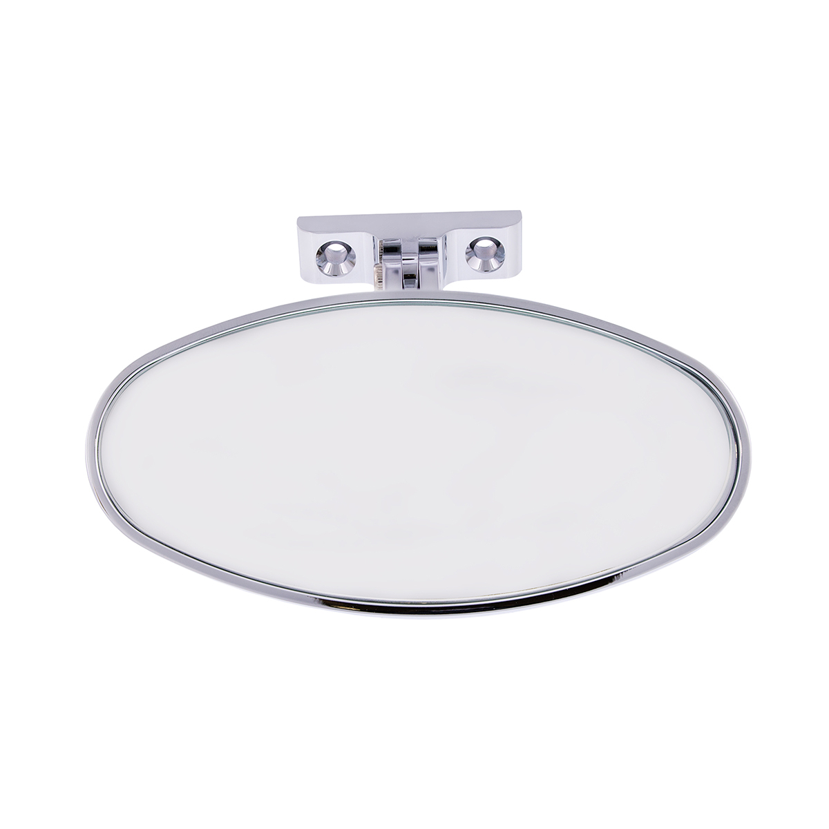 Oval Chrome Plated Aluminum Interior Rear View Mirror With Screw-On Mount - Thumbnail 4