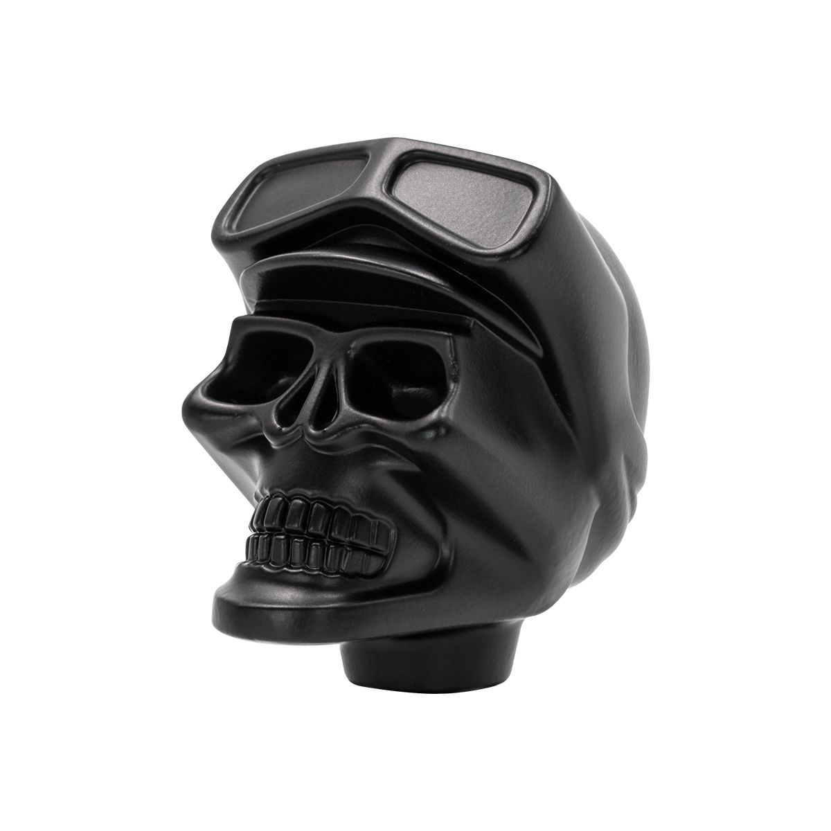 Aluminum Skull Biker 1/2"-13 Thread-On Gearshift Knob - Black (Bulk)