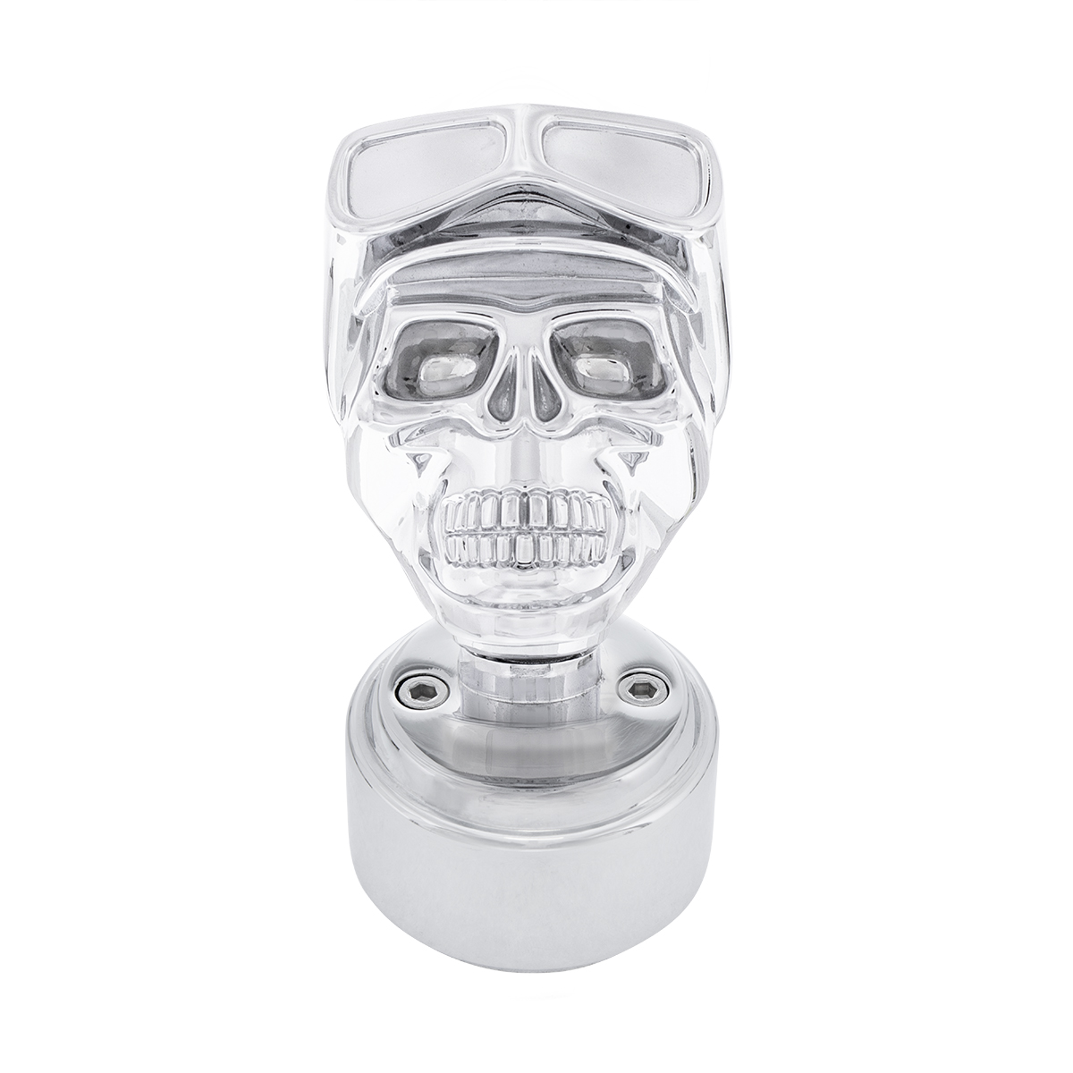 Skull Biker Thread-On Shift Knob & Adapter For Eaton Fuller Style 9/10 Shifter - Chrome - Thumbnail 3