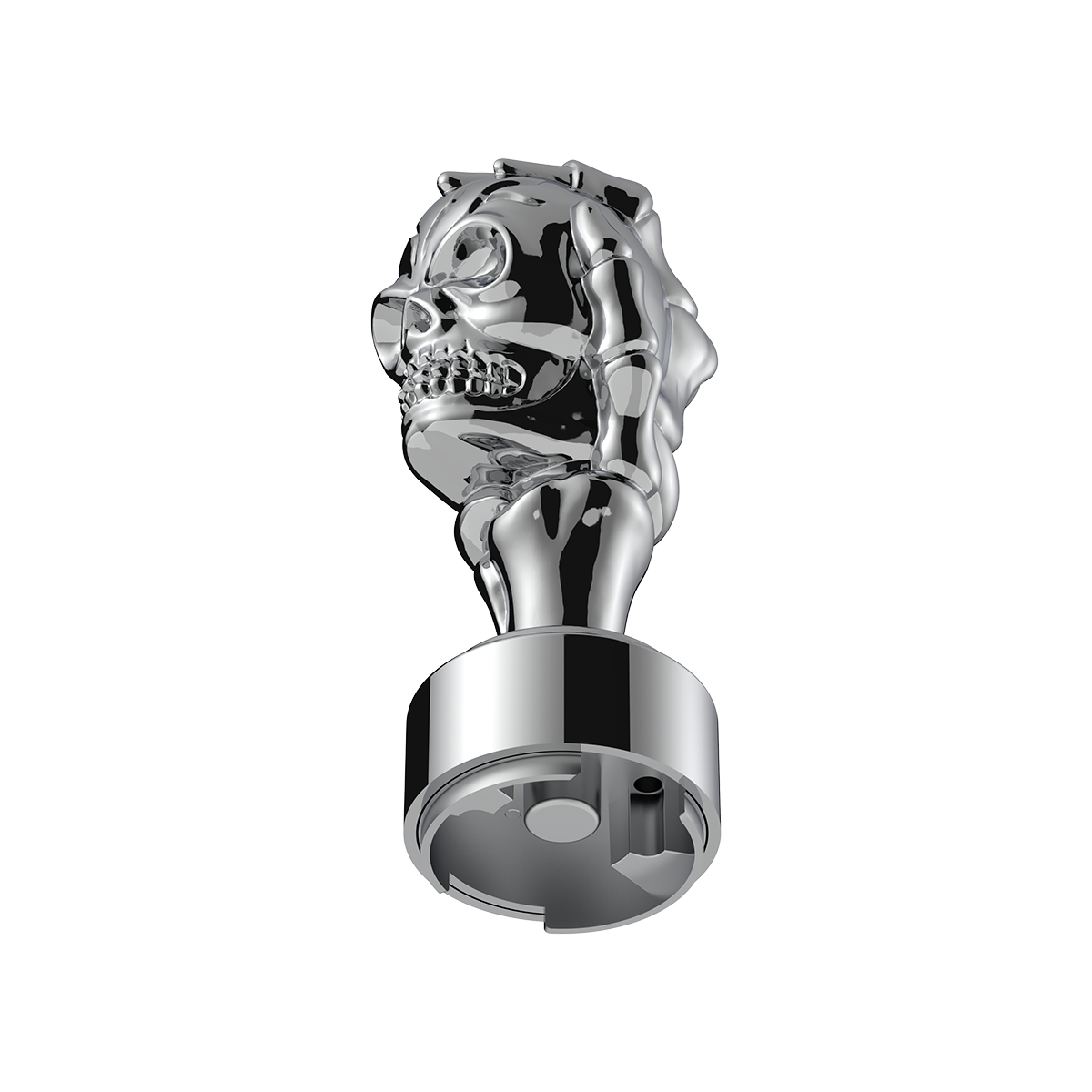 Thread-On Skull Gearshift Knob With 9/10 Speed Adapter - Chrome - Thumbnail 7