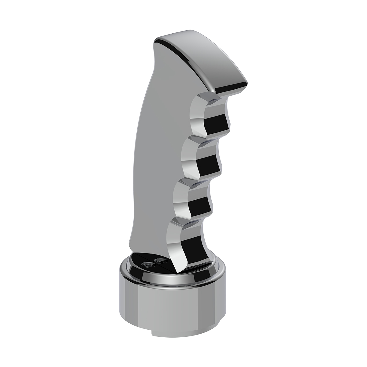 Thread-On Pistol Grip Gearshift Knob With Chrome 9/10 Speed Adapter - Chrome - Thumbnail 3