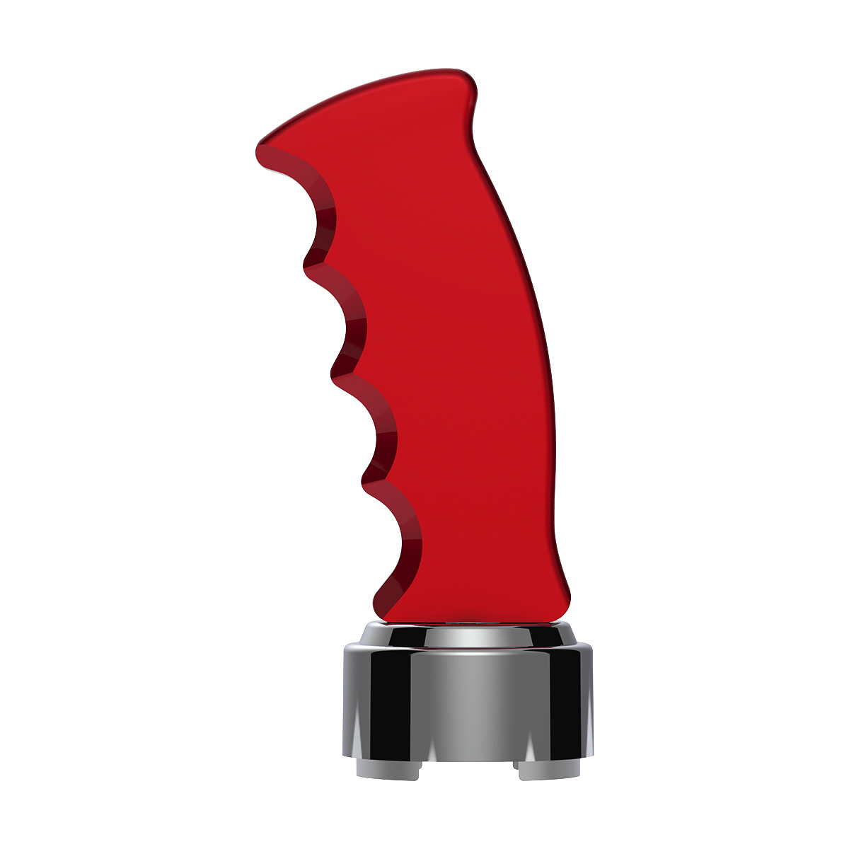 Thread-On Pistol Grip Gearshift Knob With Chrome 9/10 Speed Adapter - Candy Red - Thumbnail 2
