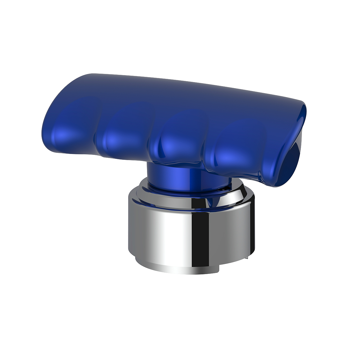 Thread-On T-Shape Gearshift Knob With Chrome 9/10 Speed Adapter - Indigo Blue - Thumbnail 2