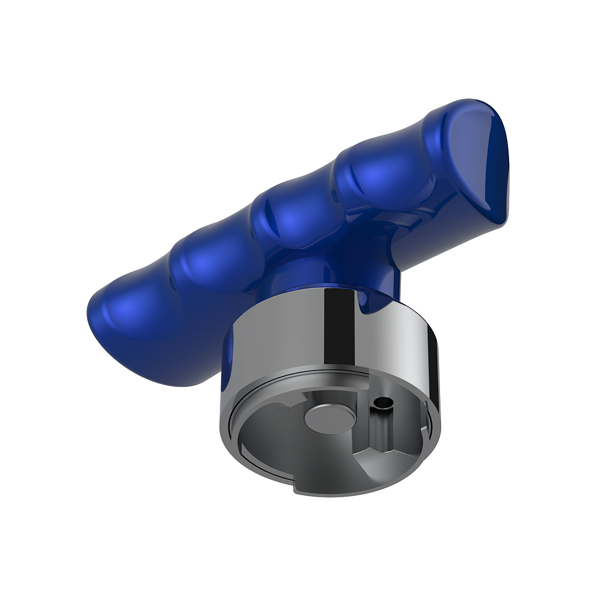 Thread-On T-Shape Gearshift Knob With Chrome 9/10 Speed Adapter - Indigo Blue - Thumbnail 6