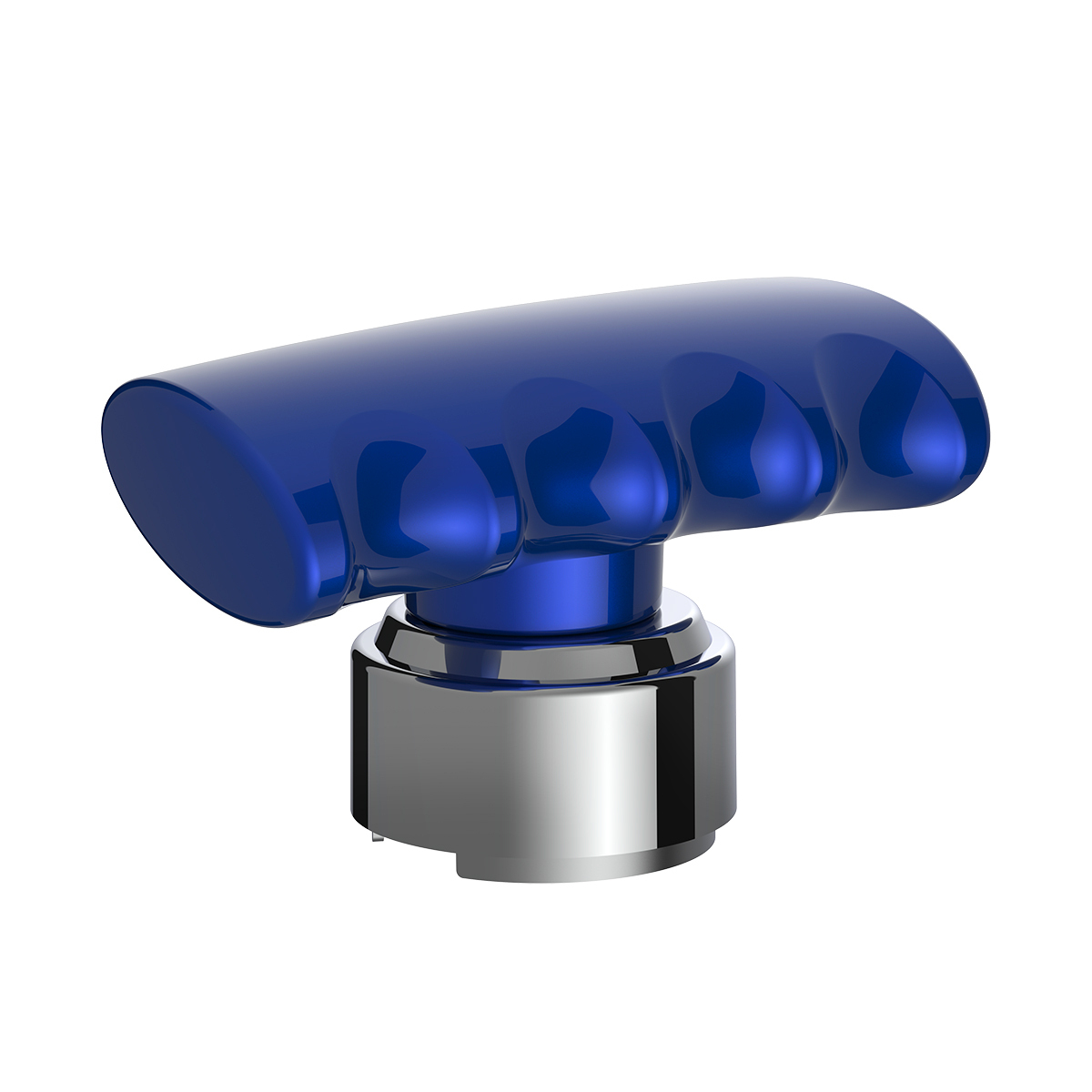 Thread-On T-Shape Gearshift Knob With Chrome 9/10 Speed Adapter - Indigo Blue - Thumbnail 9