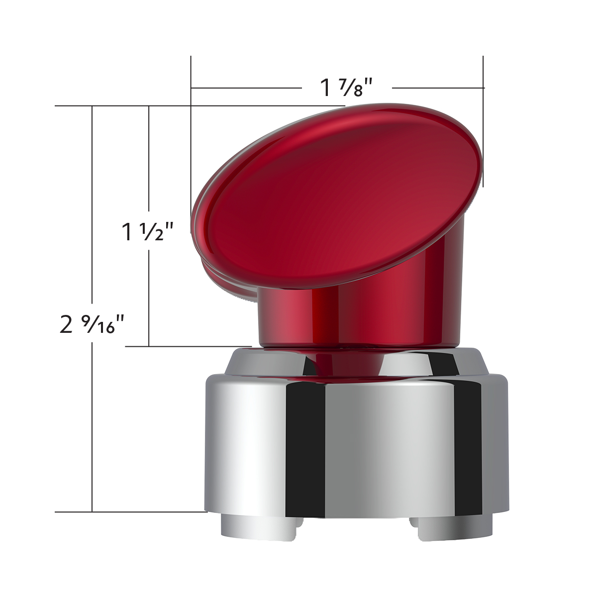 Thread-On T-Shape Gearshift Knob With Chrome 9/10 Speed Adapter - Candy Red - Thumbnail 7