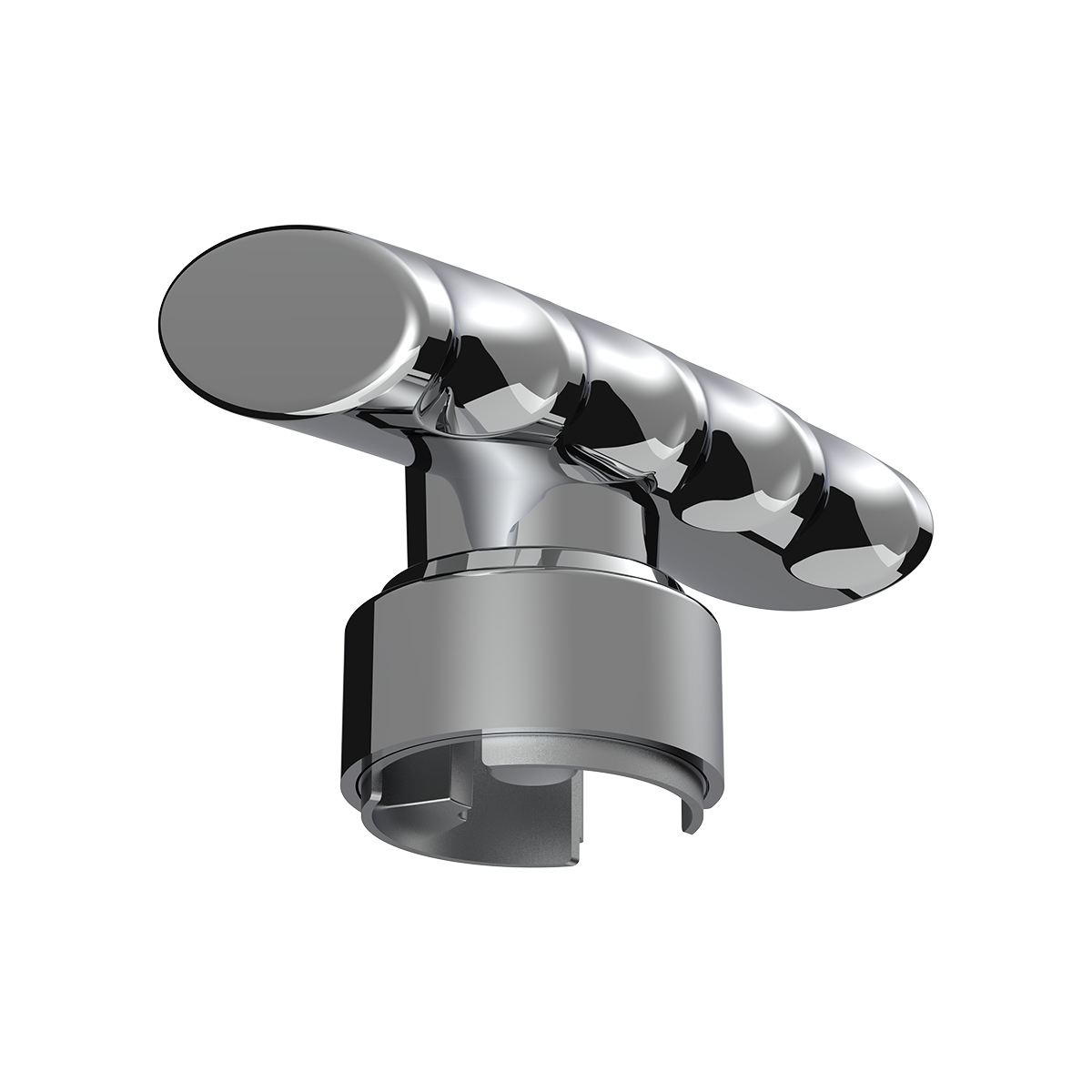 Thread-On T-Shape Gearshift Knob With Chrome 13/15/18 Speed Adapter - Chrome - Thumbnail 7