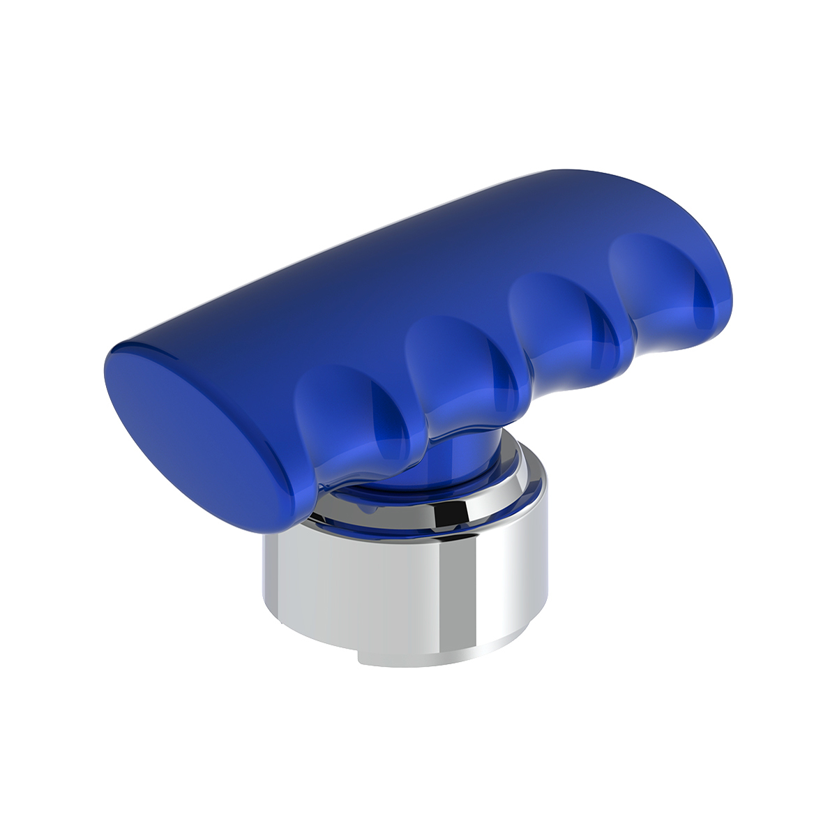 Thread-On T-Shape Gearshift Knob With Chrome 13/15/18 Speed Adapter - Indigo Blue - Thumbnail 2