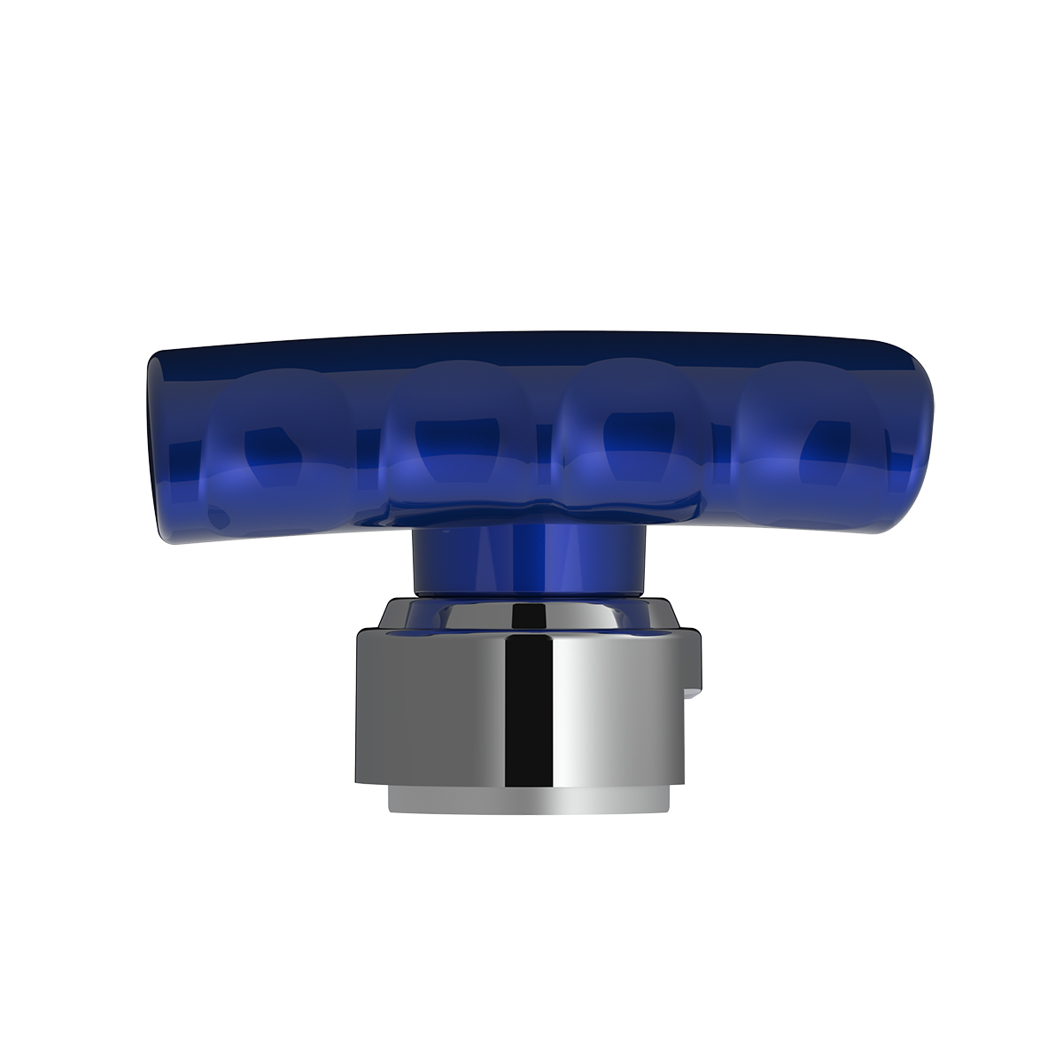 Thread-On T-Shape Gearshift Knob With Chrome 13/15/18 Speed Adapter - Indigo Blue - Thumbnail 4