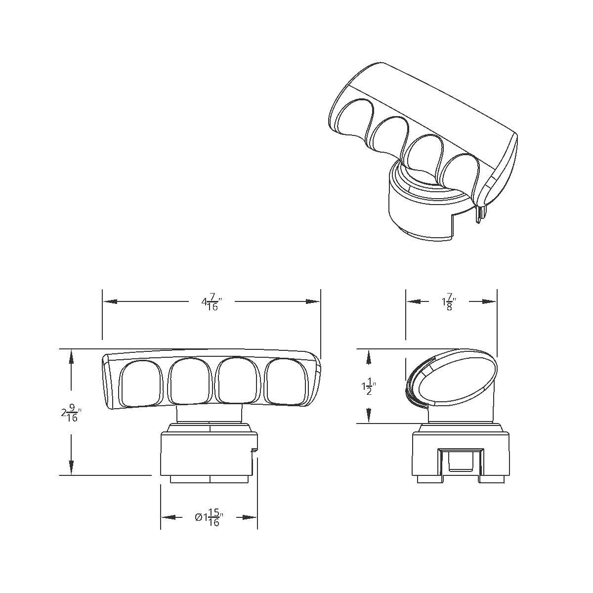 Thread-On T-Shape Gearshift Knob With Chrome 13/15/18 Speed Adapter - Indigo Blue - Thumbnail 9