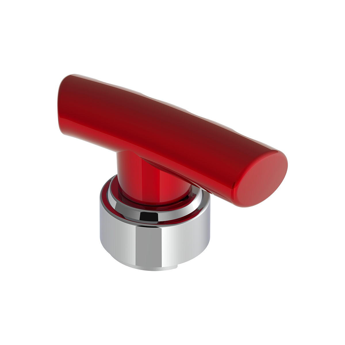 Thread-On T-Shape Gearshift Knob With Chrome 13/15/18 Speed Adapter - Candy Red - Thumbnail 6