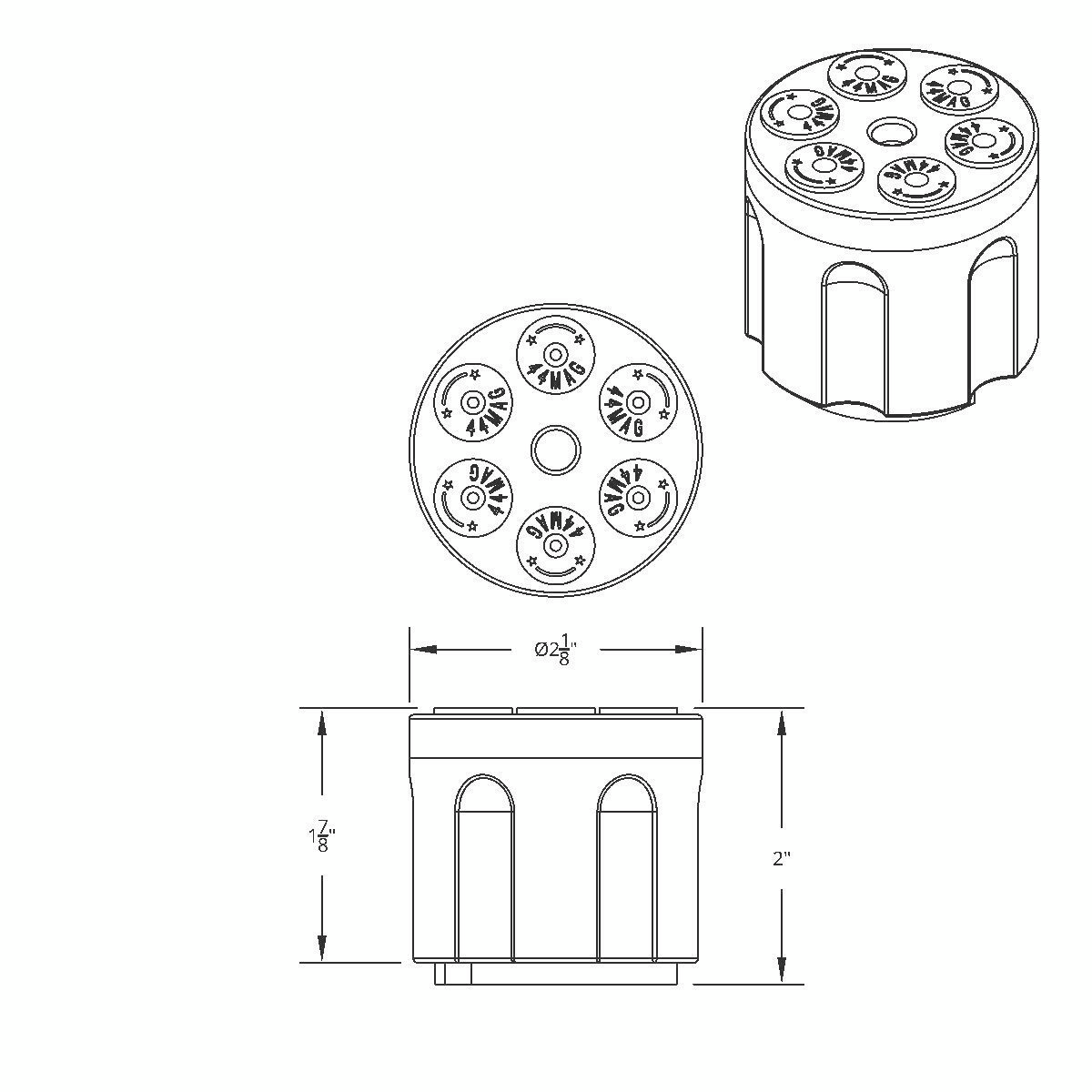 Gun Cylinder 9/10 Speed Gearshift Knob - Electric Yellow - Thumbnail 4