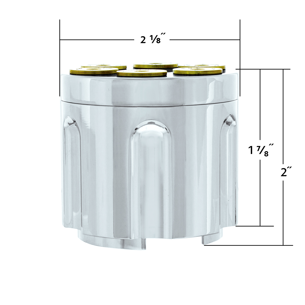 Gun Cylinder 13/15/18 Speed Gearshift Knob - Liquid Silver - Thumbnail 4