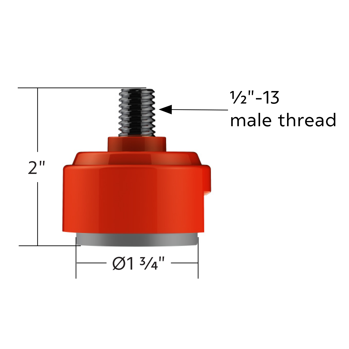 1/2"-13 Thread-On Shift Knob Mounting Adapter For Eaton Fuller Style 13/15/18 Shifter - Cadmium Orange (Bulk) - Thumbnail 5