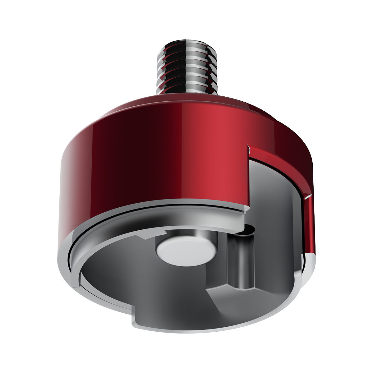 1/2"-13 Thread-On Shift Knob Mounting Adapter For Eaton Fuller Style 13/15/18 Shifter - Candy Red (Bulk) - Thumbnail 3