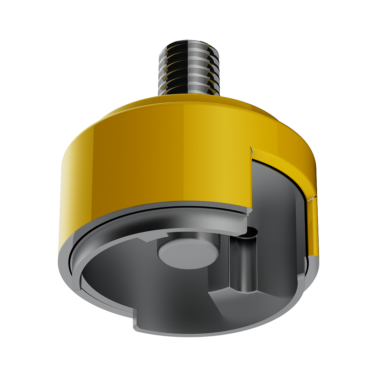 1/2"-13 Thread-On Shift Knob Mounting Adapter For Eaton Fuller Style 13/15/18 Shifter - Electric Yellow (Bulk) - Thumbnail 3