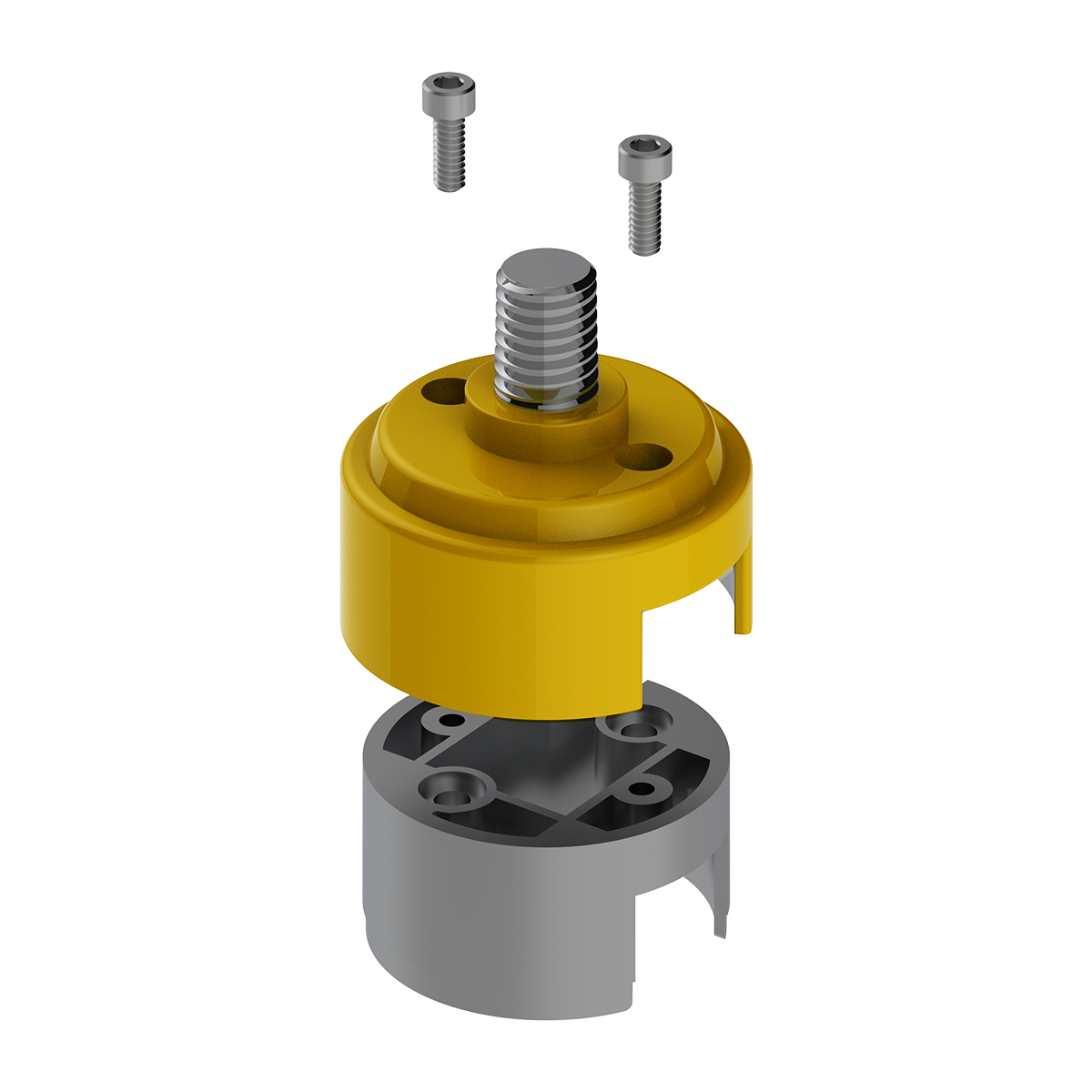 1/2"-13 Thread-On Shift Knob Mounting Adapter For Eaton Fuller Style 13/15/18 Shifter - Electric Yellow (Bulk) - Thumbnail 4