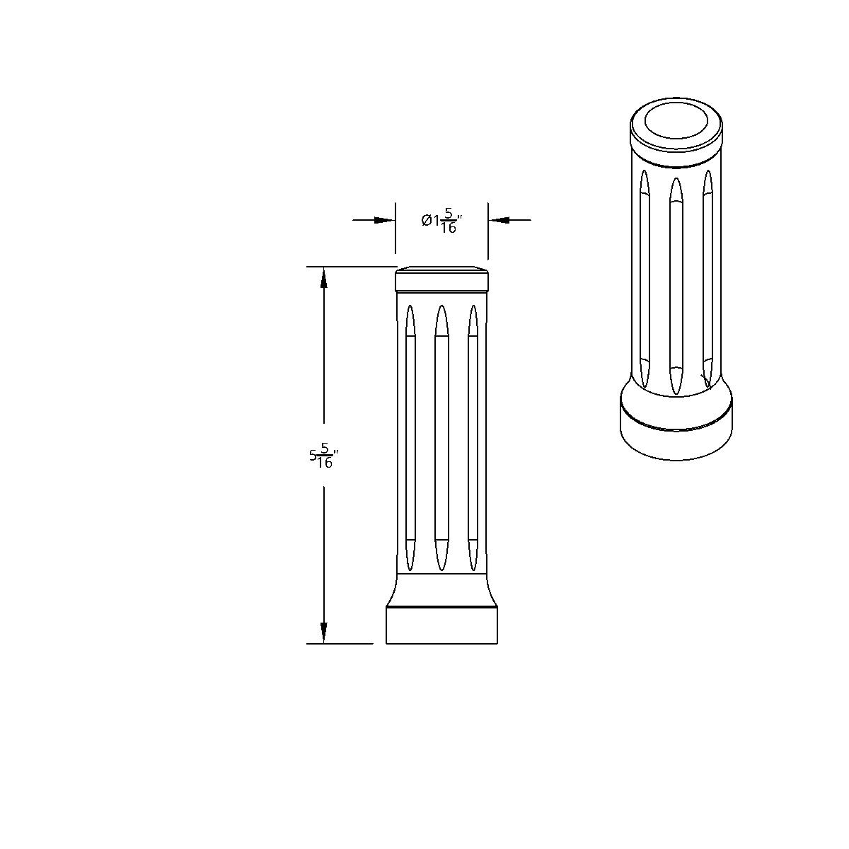 M30X3.5 Thread-On Dallas Style Gearshift Knob - Chrome (Bulk) - Thumbnail 5