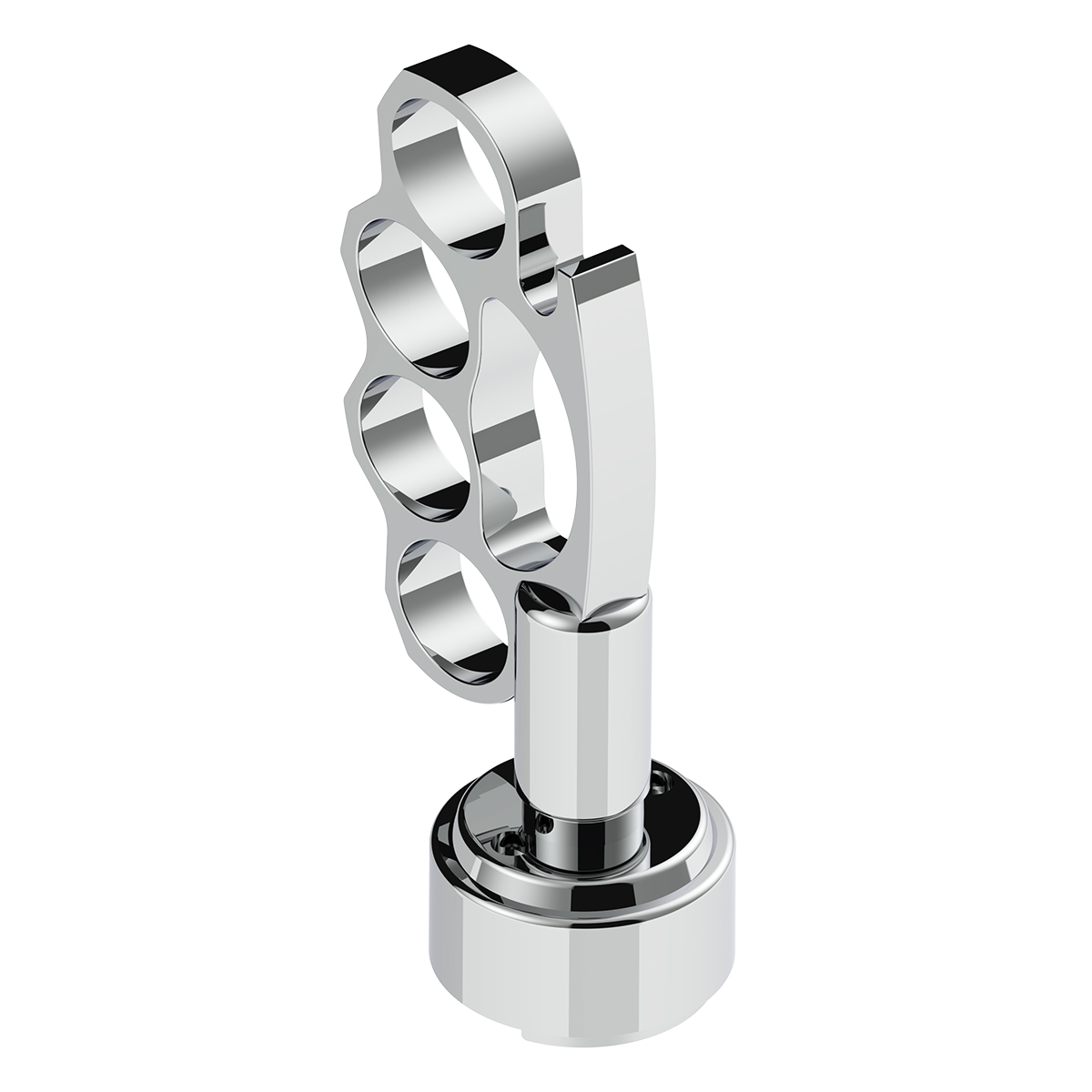 Thread-On Knuckle Gearshift Knob With Chrome 9/10 Speed Adapter - Chrome - Thumbnail 4
