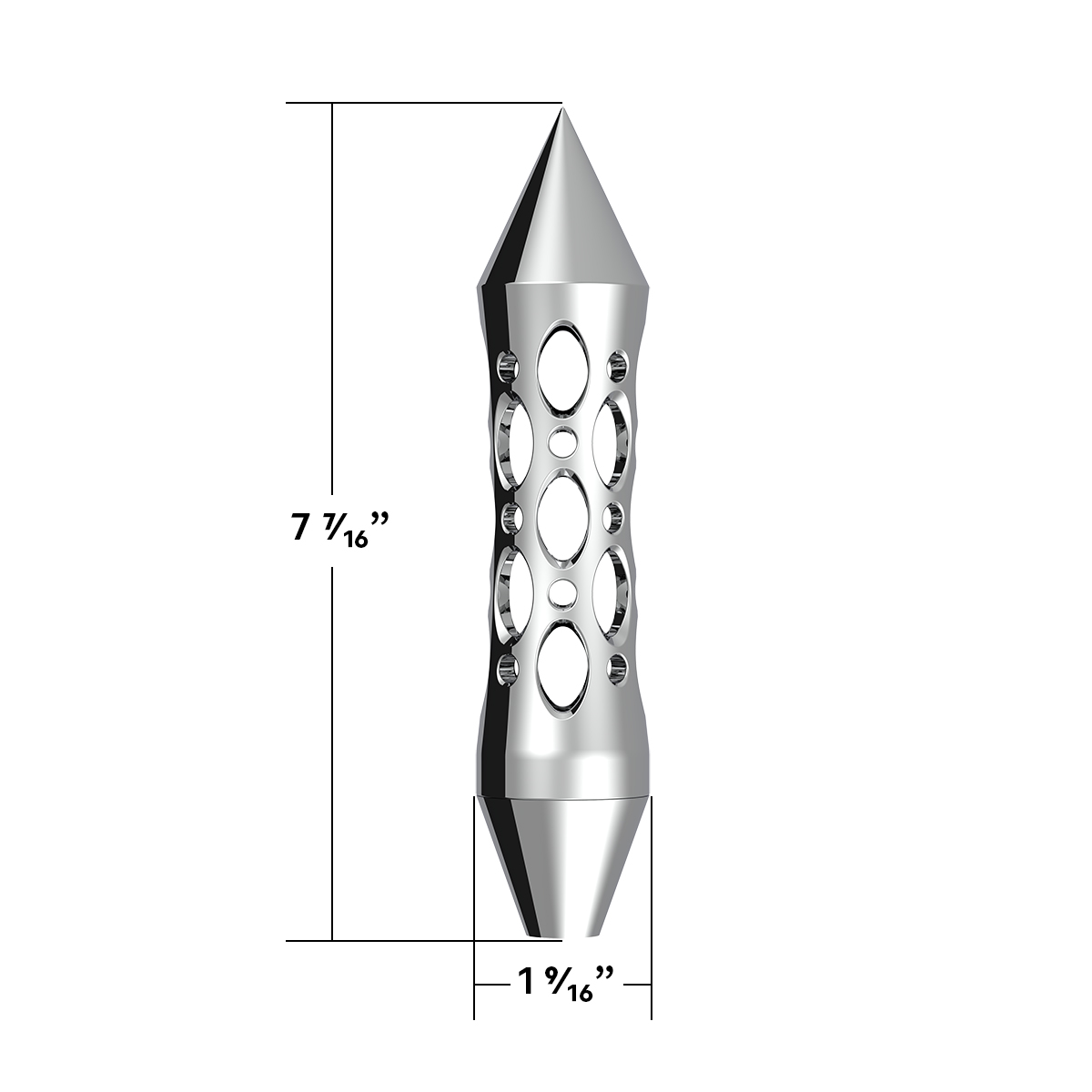 Daytona Style Spike Grip Handle With Beer Tap Adapter - Chrome - Thumbnail 6