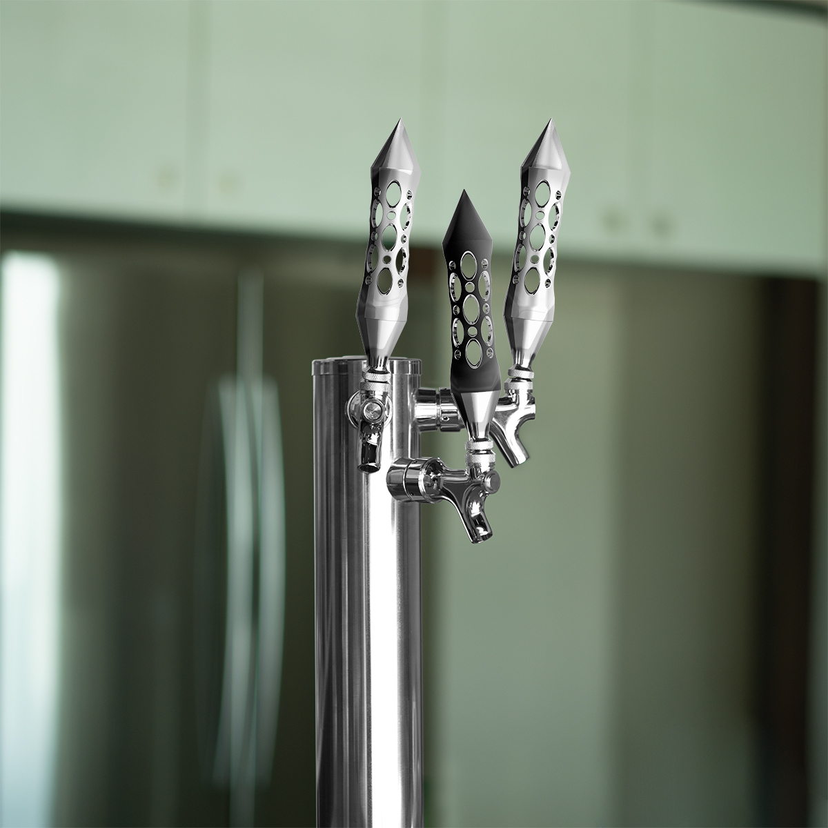 Daytona Style Spike Grip Handle With Beer Tap Adapter - Black - Thumbnail 7